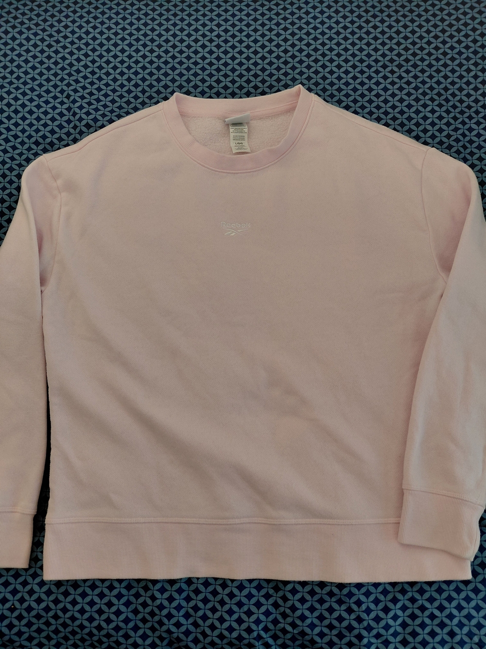 Reebok Pastel Light Pink Crewneck Sweatshirt - Size L - Excellent Condition